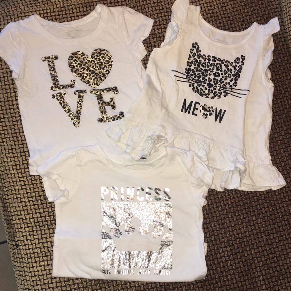 Bundle of Childrens Place glittery tees; 18-24 mo